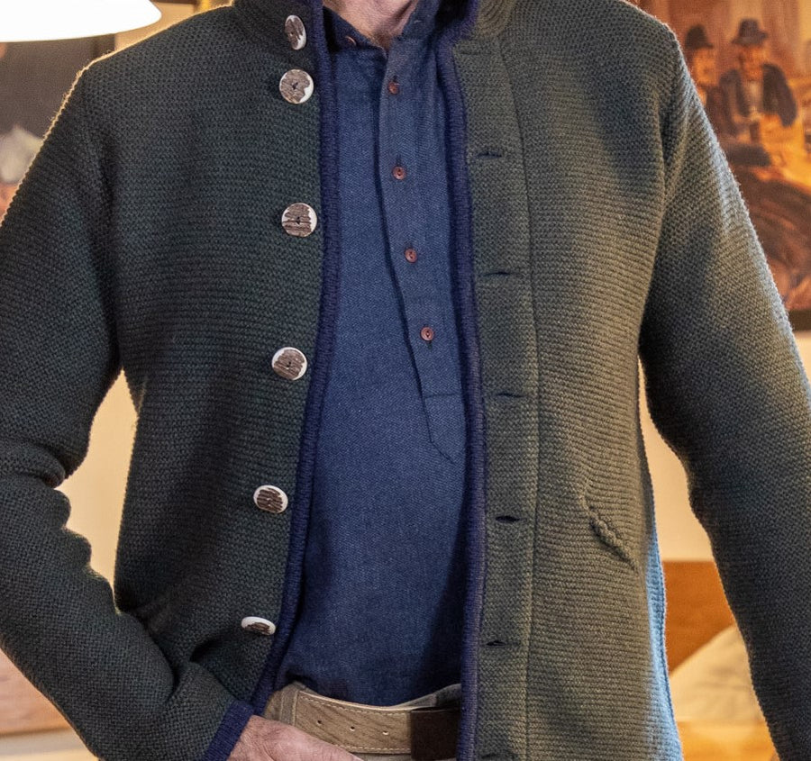 Strickjacke REICHENHALL tanne/marine