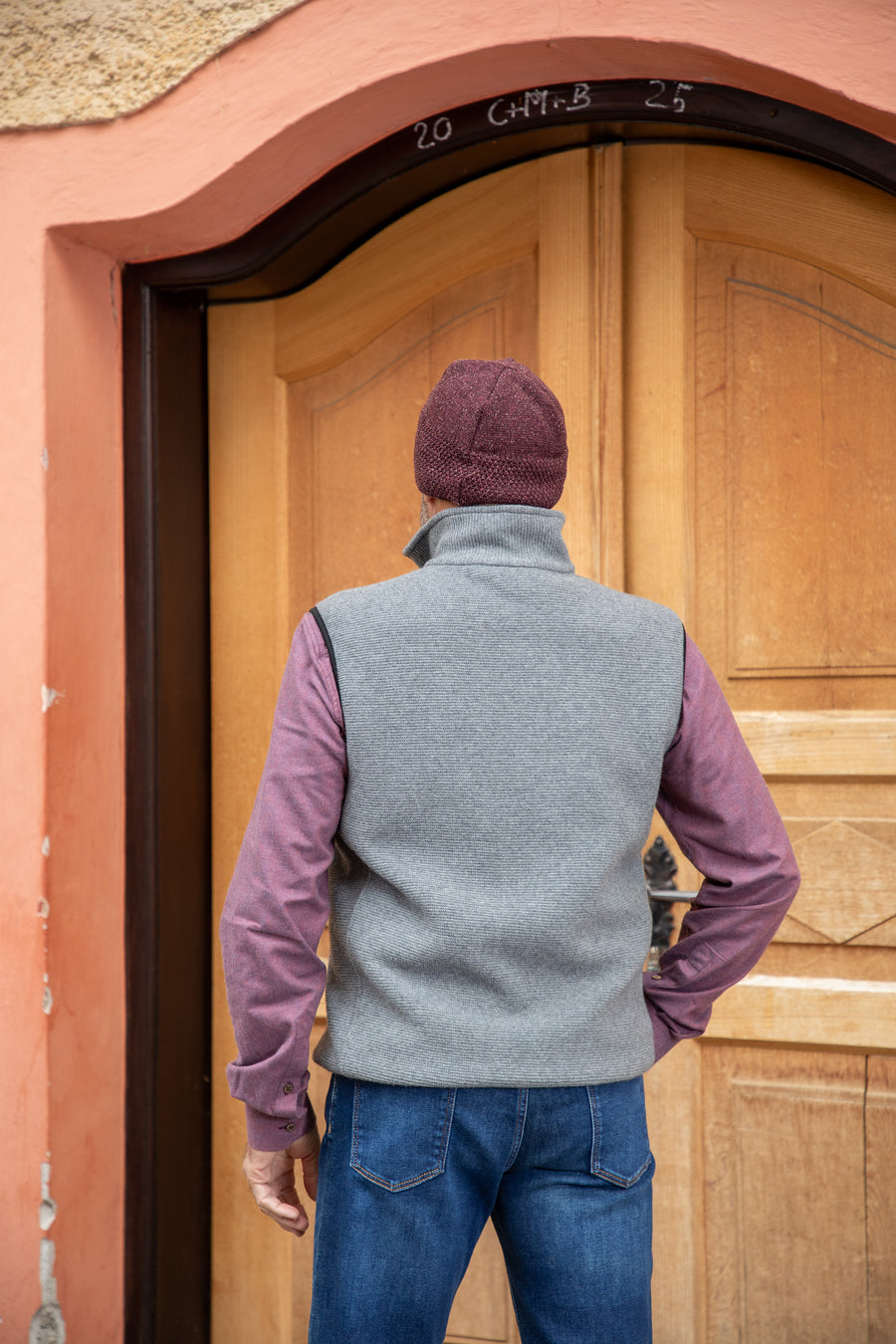 Weste WOIFE Loden antra/grau