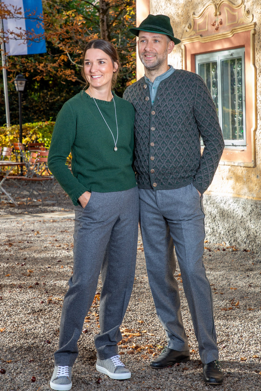 Strickjack SIMON beluga/tanne