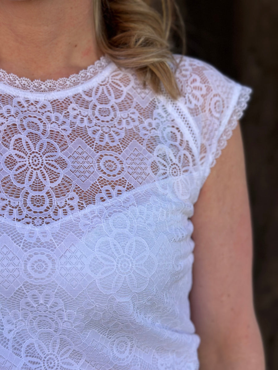 Spitzenshirt LAURA weiß