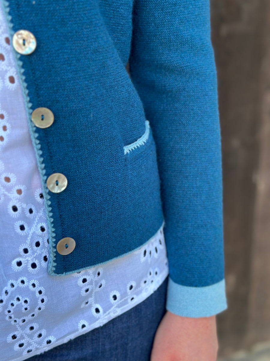 Strickjacke ISARHOFEN petrol/aqua