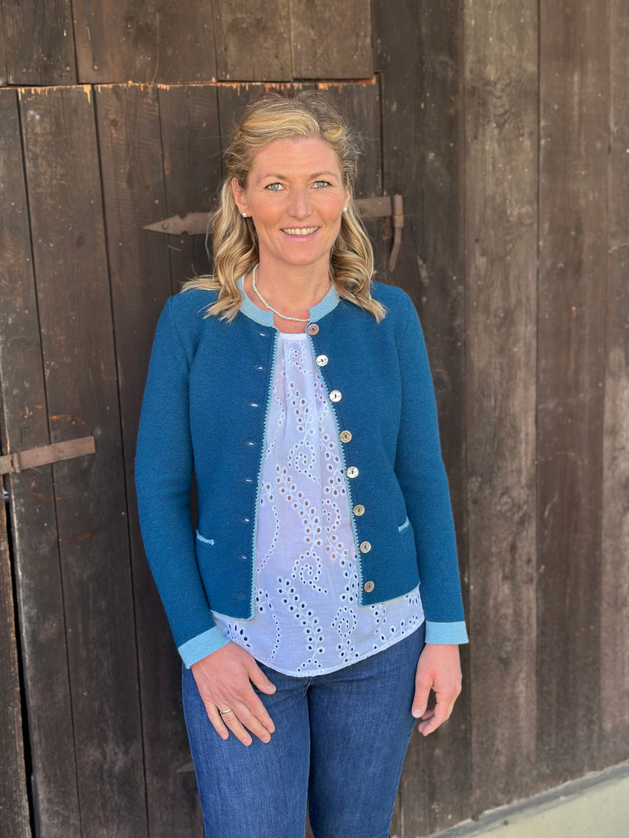 Strickjacke ISARHOFEN petrol/aqua