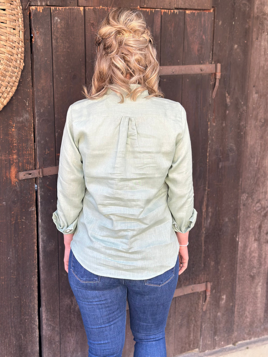 Bluse HUNDSANSSCHO Leinen lindgrün